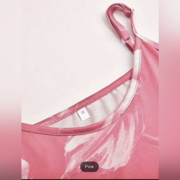 Women's Floral Pink Spaghetti Strap Dress Size XXL/14 - Picture 10 of 12